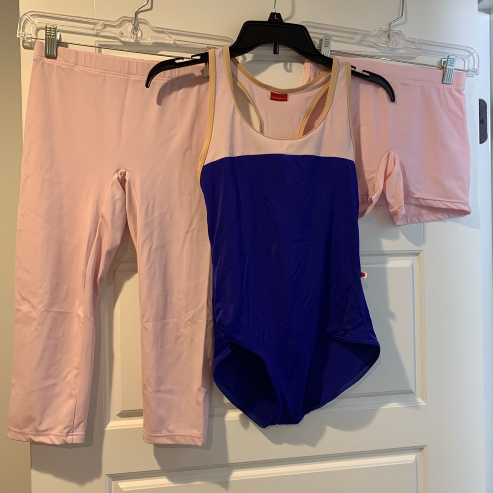 Yumiko Erica Leotard Saki Shorts and Leggings Set Large